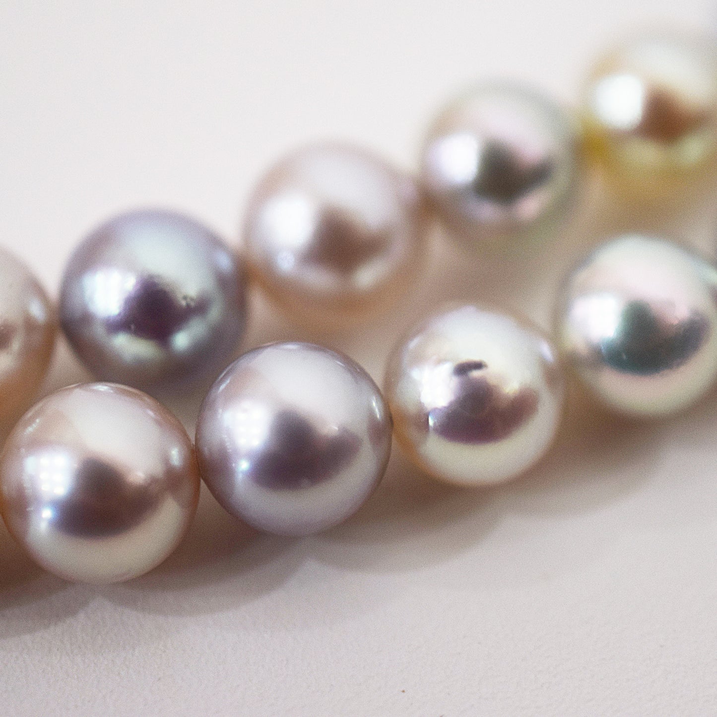 Limited to actual item Necklace Natural multi color 6.5mm - 7.3mm Real Akoya Pearl From Japan 18.1inch 46cm starand choker reenspearl