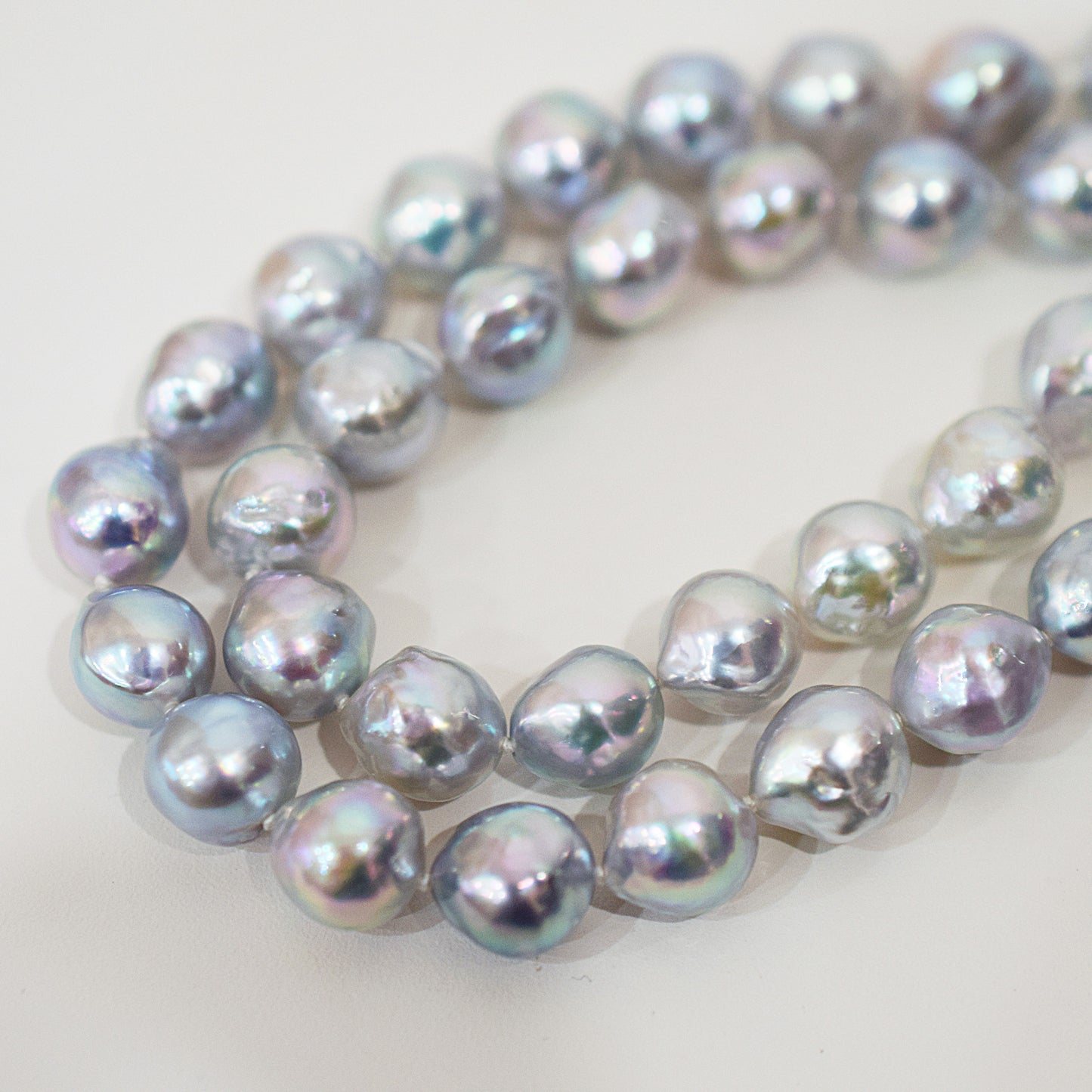 Limited to actual item Necklace Natural color Baroque 9mm - 10mm Akoya Pearl Japan 20.6inch starand choke