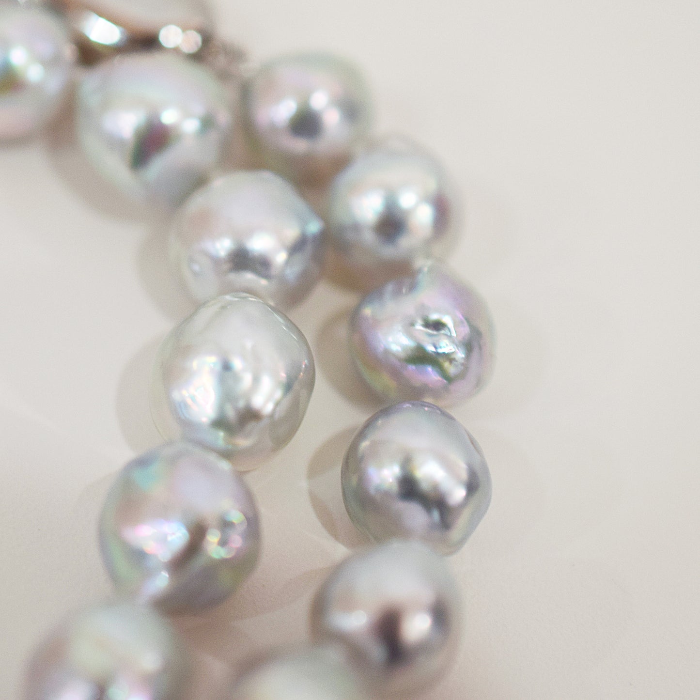 Limited to actual item Necklace Natural color Baroque 9mm - 10mm Akoya Pearl Japan 19.6inch starand choker