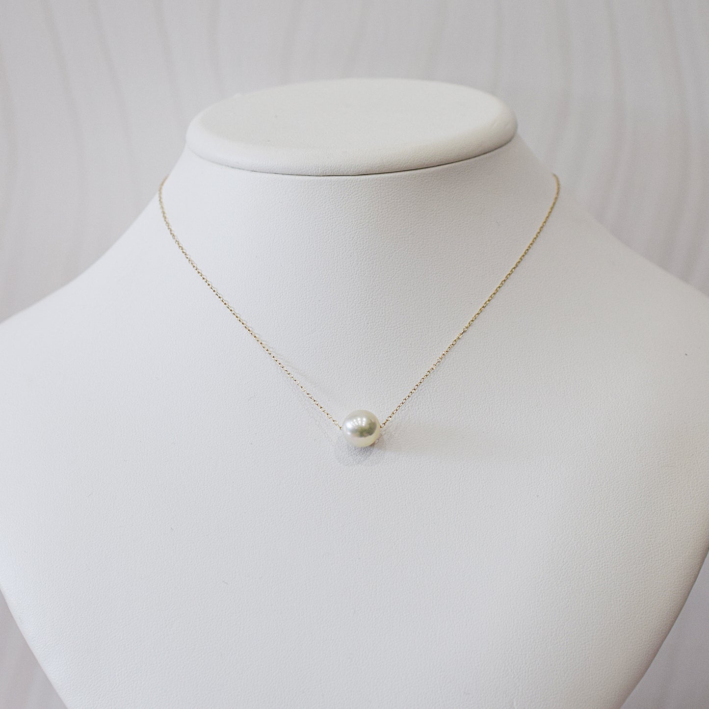 <SALE> Limited to actual item Natural color 9mm - 9.5mm Semi - Round K10YG necklace Seawater Real Akoya Pearl Japan