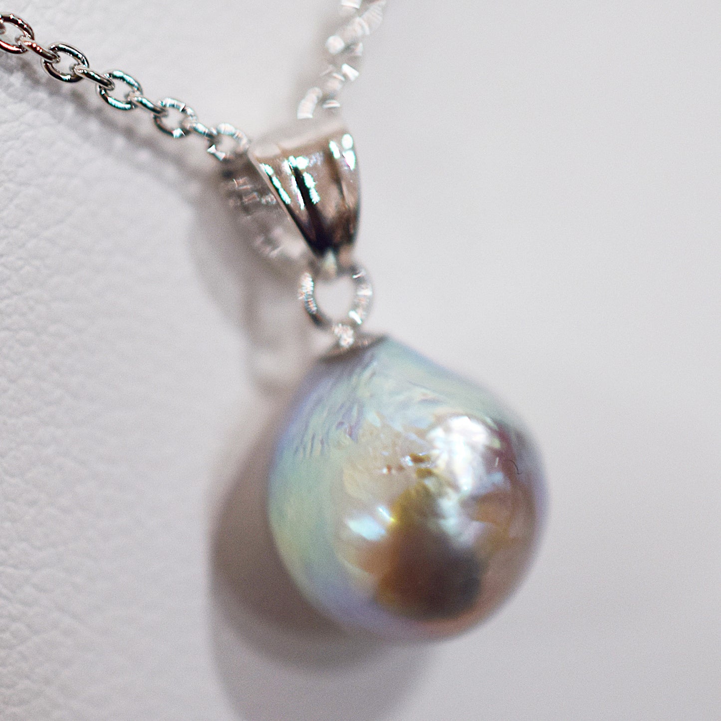 <SALE> Limited to actual item Pendant top Necklace Natural color Baroque 10mm Real Akoya Pearl Japan 17.7inch Japanese