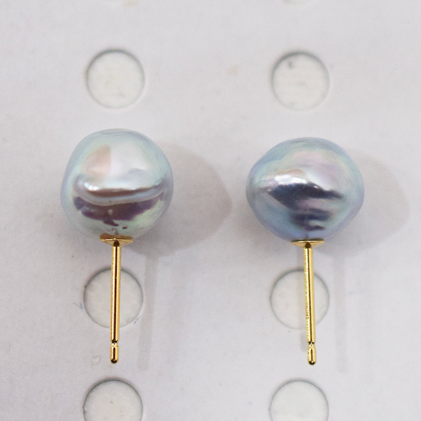 Limited to actual item Natural color akoya pearl Baroque pearl 10.5mm - 11mm 18K 14K Surgical Stainless Steel stud Earrings Japan akoyapearl