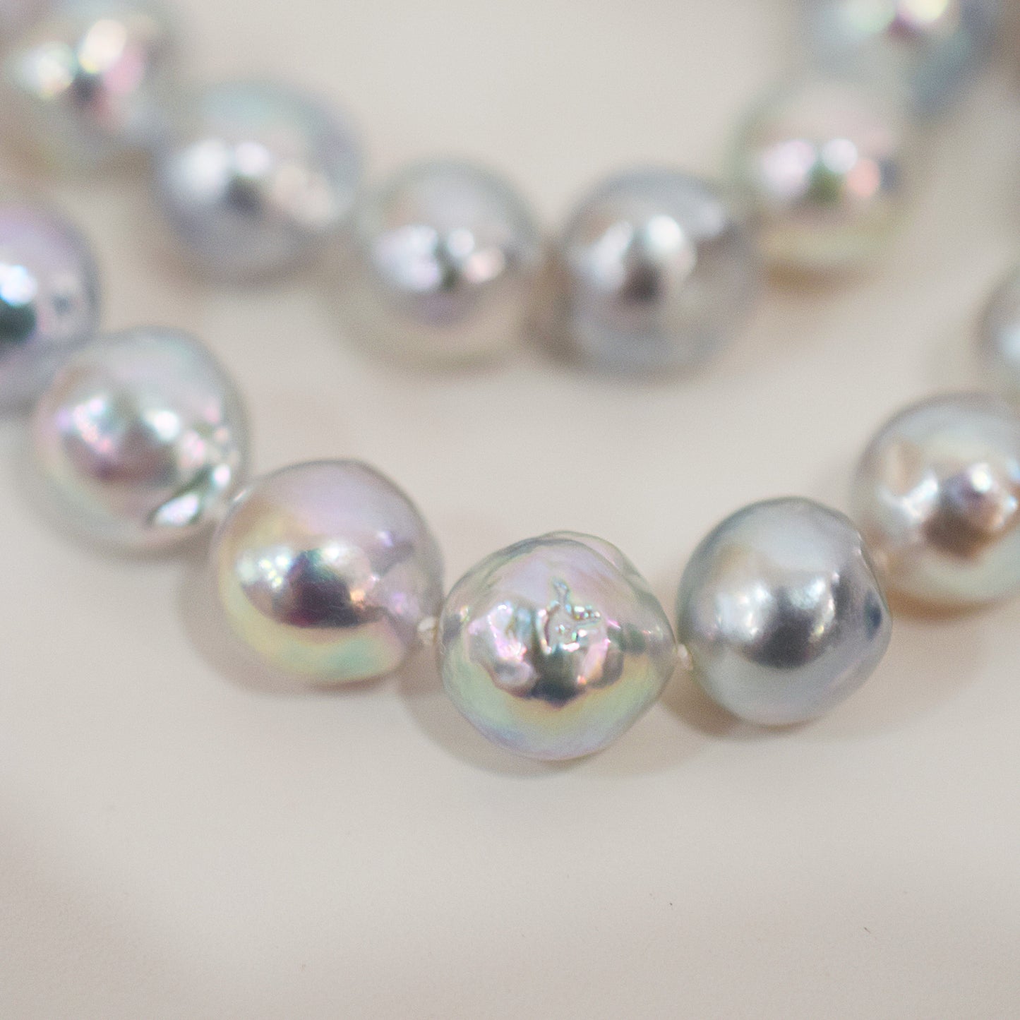 Limited to actual item Necklace Natural color Baroque 9mm - 10mm Akoya Pearl Japan 20.2inch starand choker