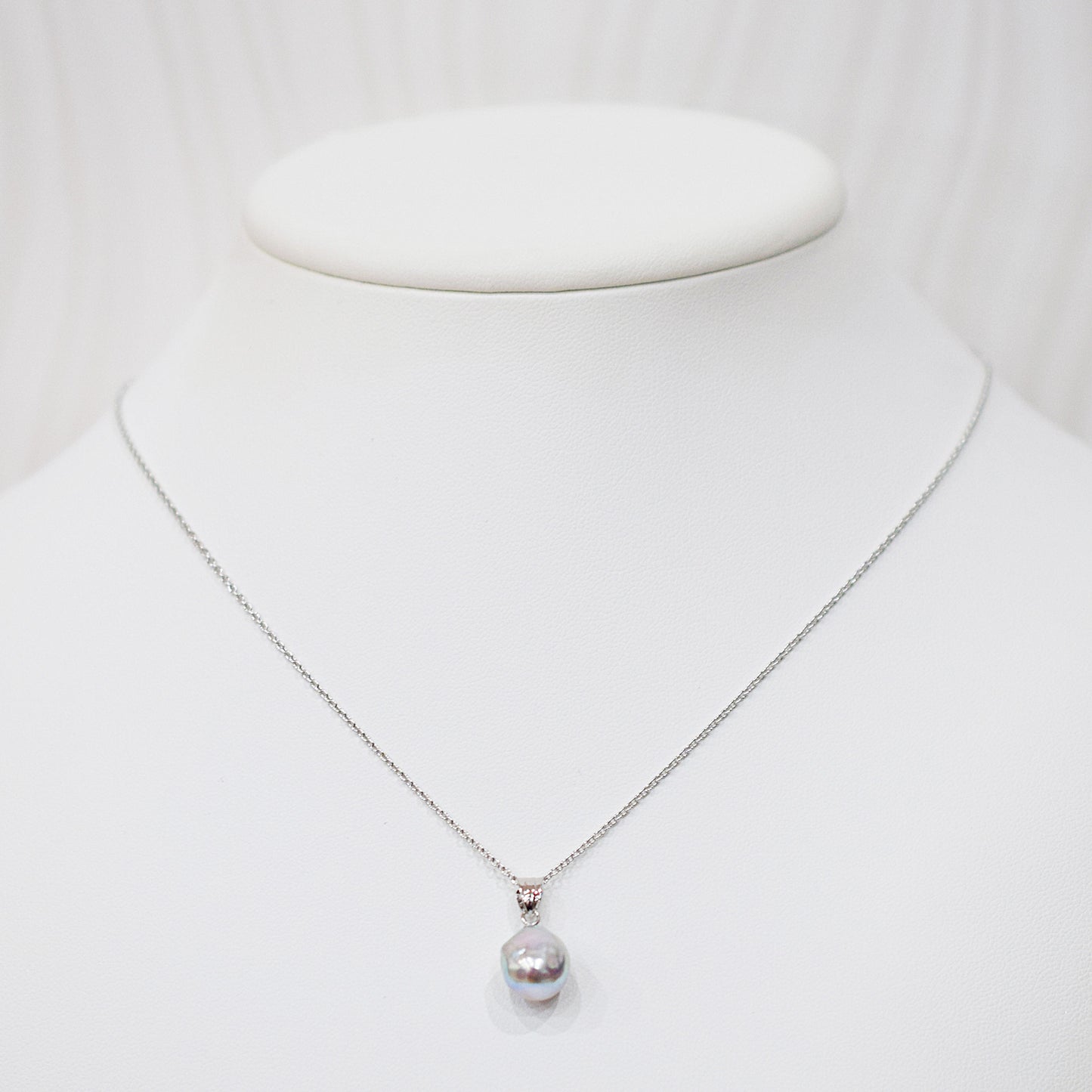 <SALE> Limited to actual item Pendant top Necklace Natural color Baroque 10mm Real Akoya Pearl Japan 17.7inch Japanese