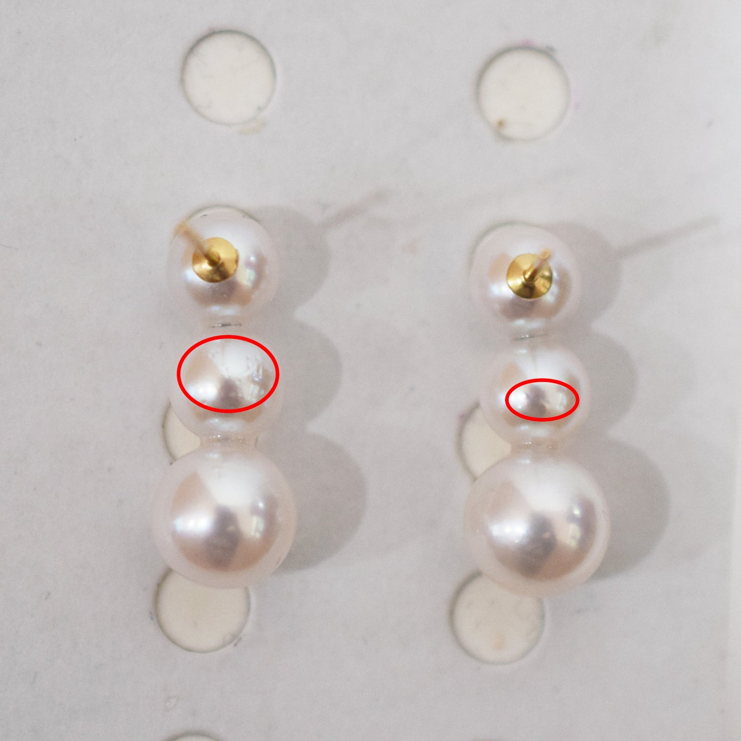 <SALE> Limited to actual item Whitepink 6mm - 6.5mm × 7.5mm - 8mm akoya pearl Earring K18YG Japan 1pair akoyapearl Seawater reenspearl