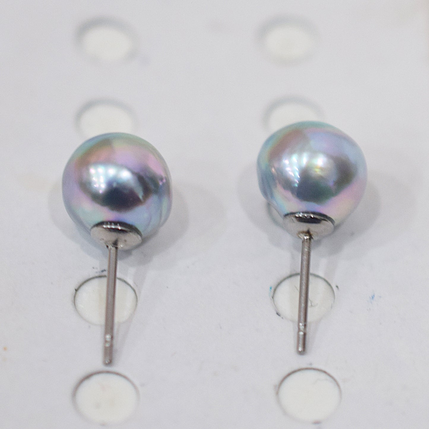 Limited to actual item Natural color akoya Baroque pearl 10mm - 10.5mm Surgical Stainless Steel Seawater Akoya Pearl Stud Earrings Japan