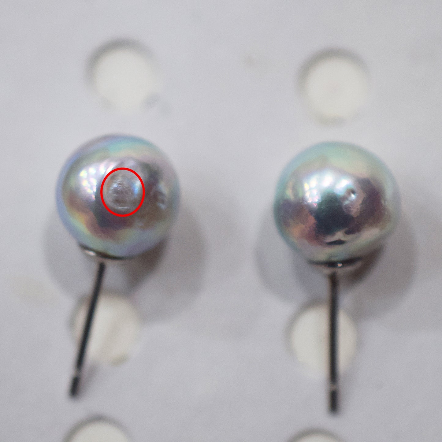 Limited to actual item Natural color akoya Baroque pearl 9.5mm - 10mm Surgical Stainless Steel Seawater Akoya Pearl Stud Earrings Japan