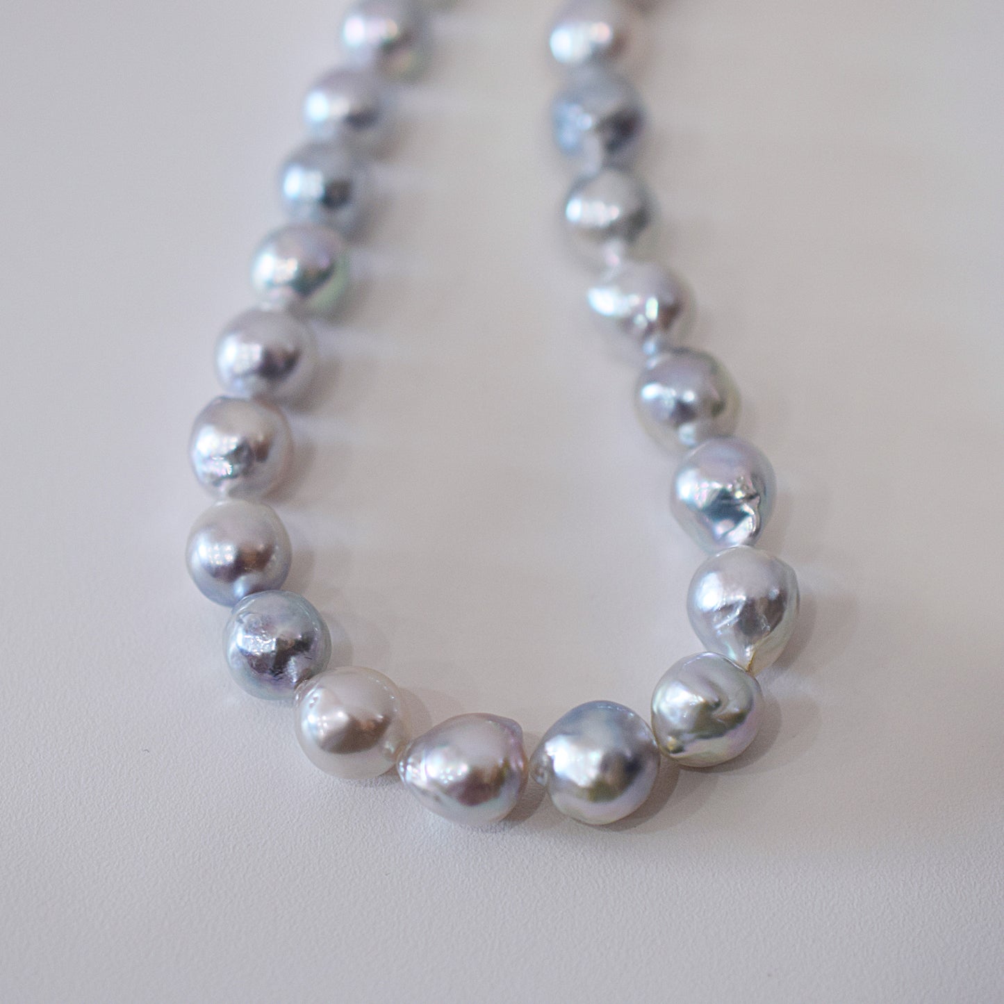 Limited to actual item Necklace Natural color Baroque 8mm - 9mm Akoya Pearl Japan 17.3inch starand choker