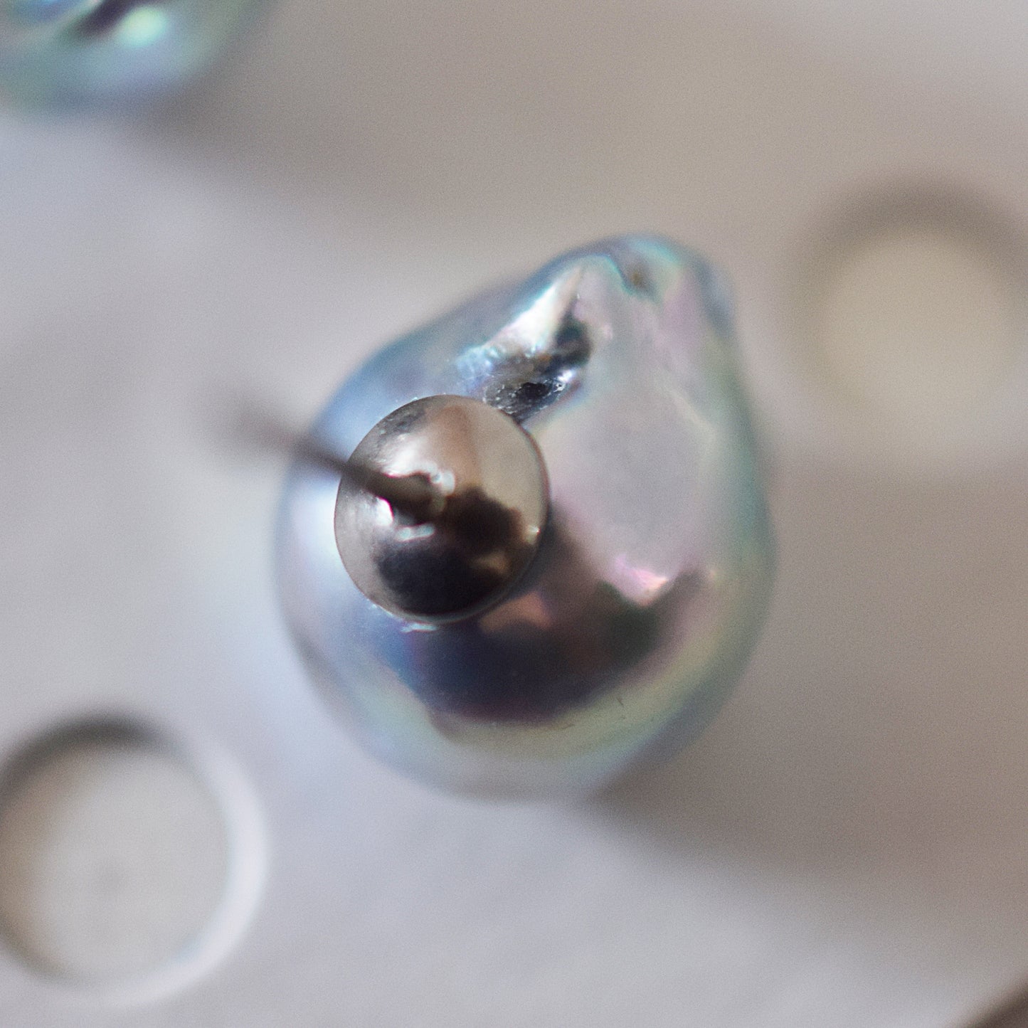 Limited to actual item Natural color akoya Baroque pearl 10.5mm - 11mm Surgical Stainless Steel Seawater Akoya Pearl Stud Earrings Japan