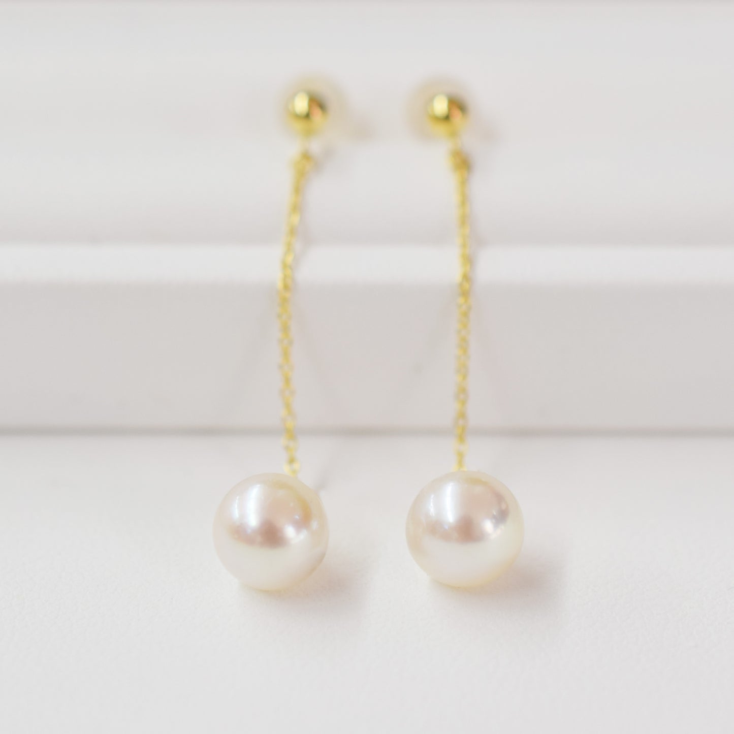 Hanadama rank K18YG 7.5mm - 9.5mm White pink Studs Earring K18YG Real Akoya Pearl Japan Akoyapearl HANADAMA rank Pearlearing Birthday あこや 真珠 日本 珍珠