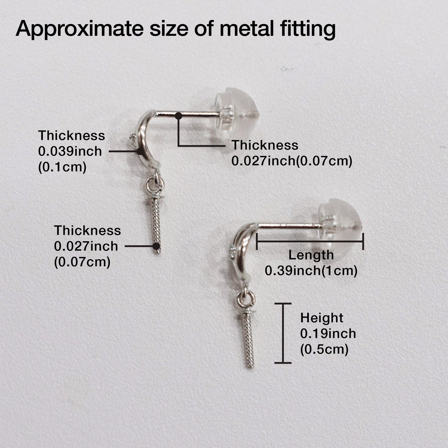 Only metal fittings K14WG stud earring Metal fitting Recommended for pearls 7mm - 9mm
