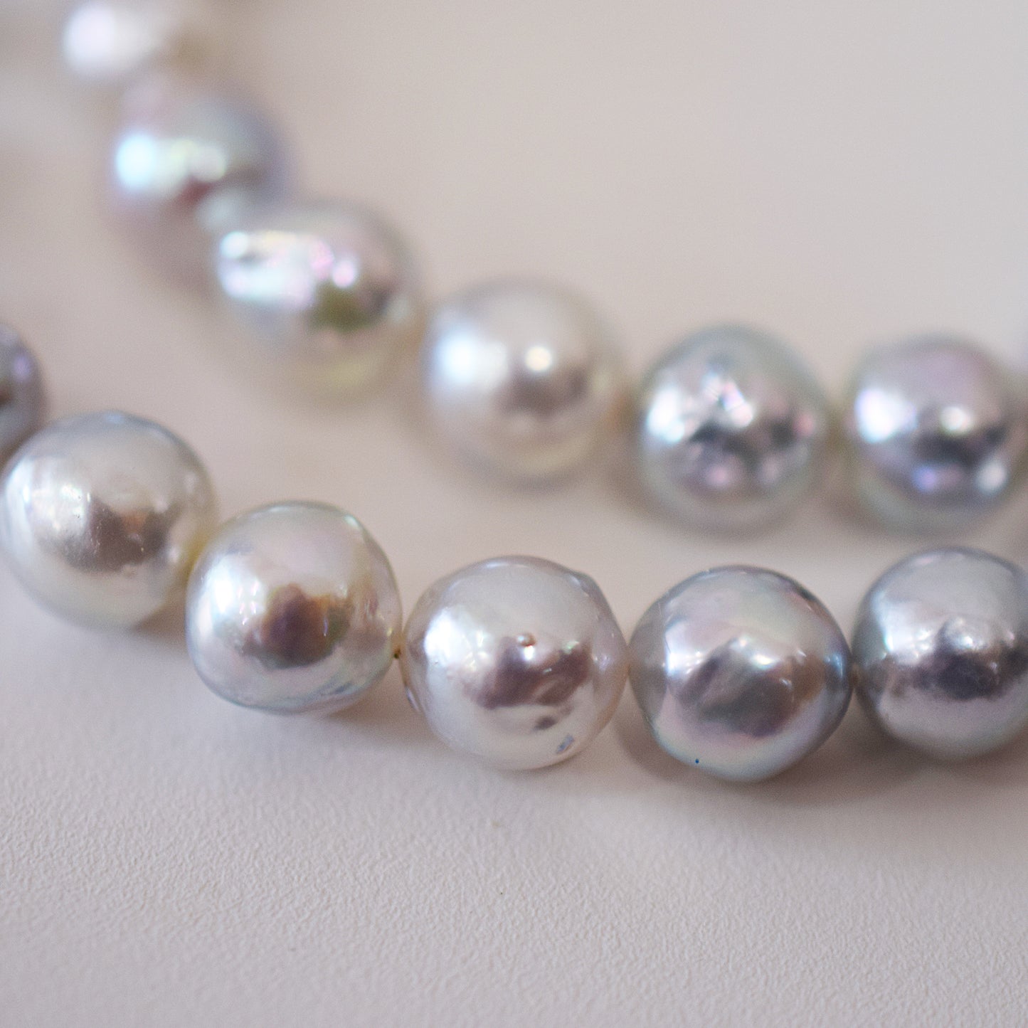 Limited to actual item Necklace Natural color Baroque 8mm - 9mm Akoya Pearl Japan 17.3inch starand choker