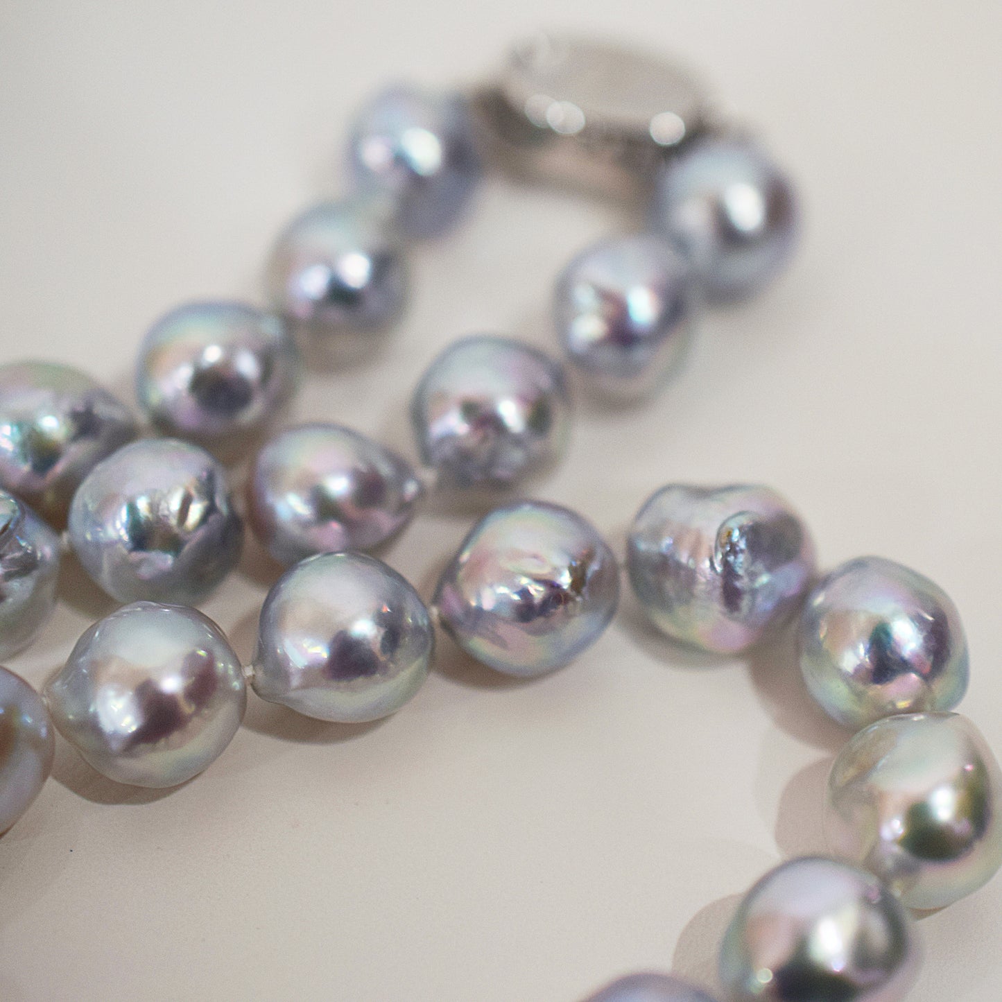Limited to actual item Necklace Natural color Baroque 9mm - 10mm Akoya Pearl Japan 20.6inch starand choke