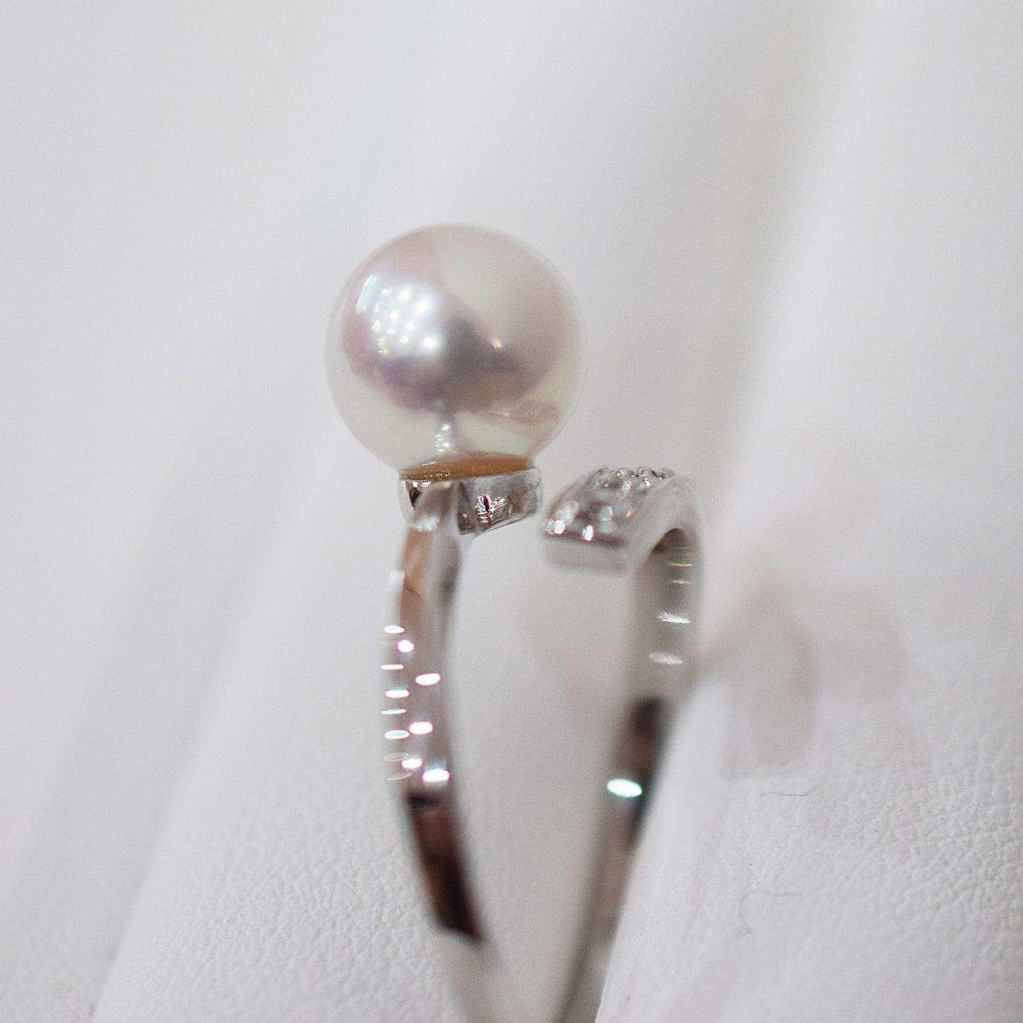Actual product Rare White pink 8mm - 8.5mm Ring Sea Real Akoya Pearl From Japan SV925 Silver reenspearl akoyapearl