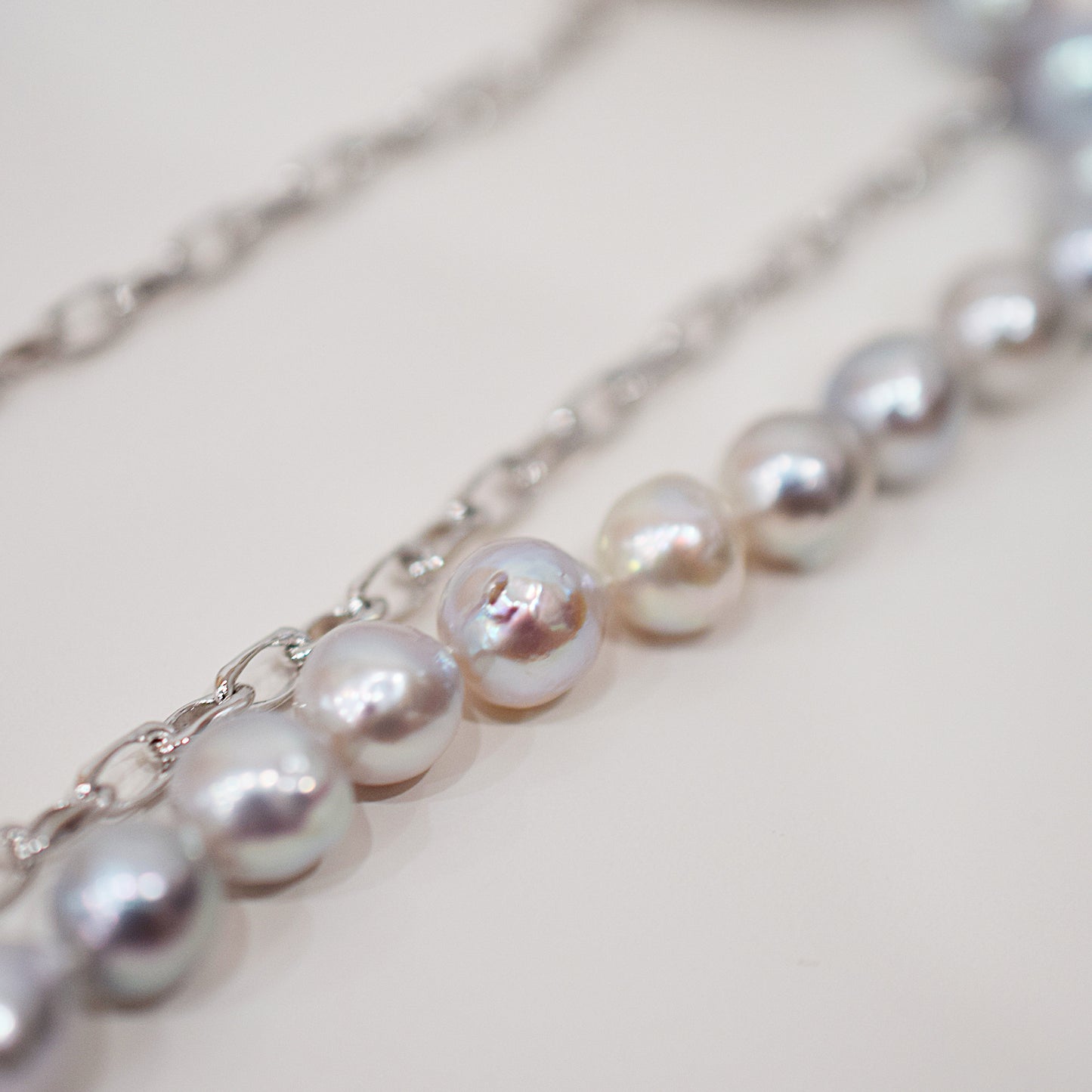 Limited to actual item Necklace Natural color Baroque 8 - 9mm Akoya Pearl Japan 16.5inch starand choker SV925