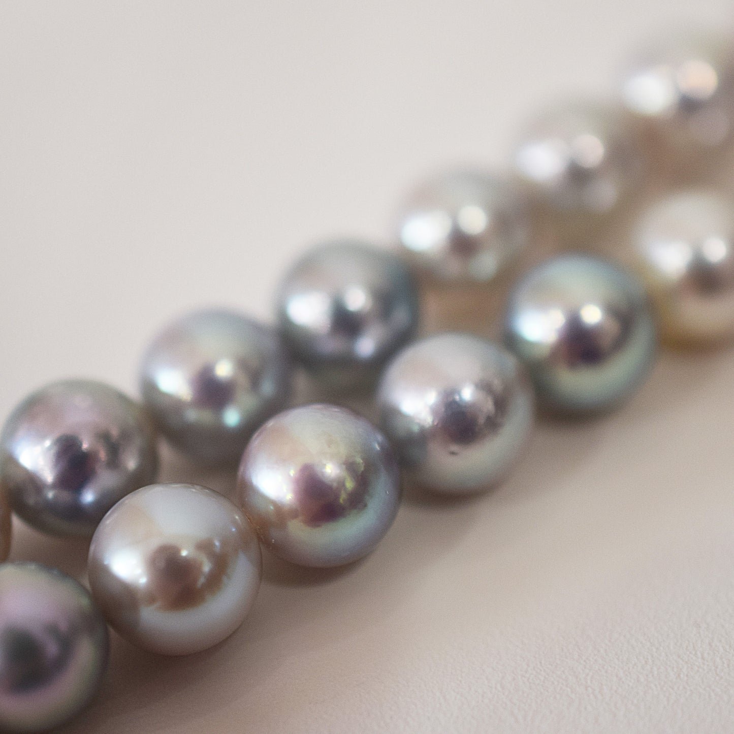 Limited to actual item Necklace Multi color Natural color Semi-round 8mm - 8.5mm Real Akoya Pearl Japan 16.1inch starand choker reenspearl