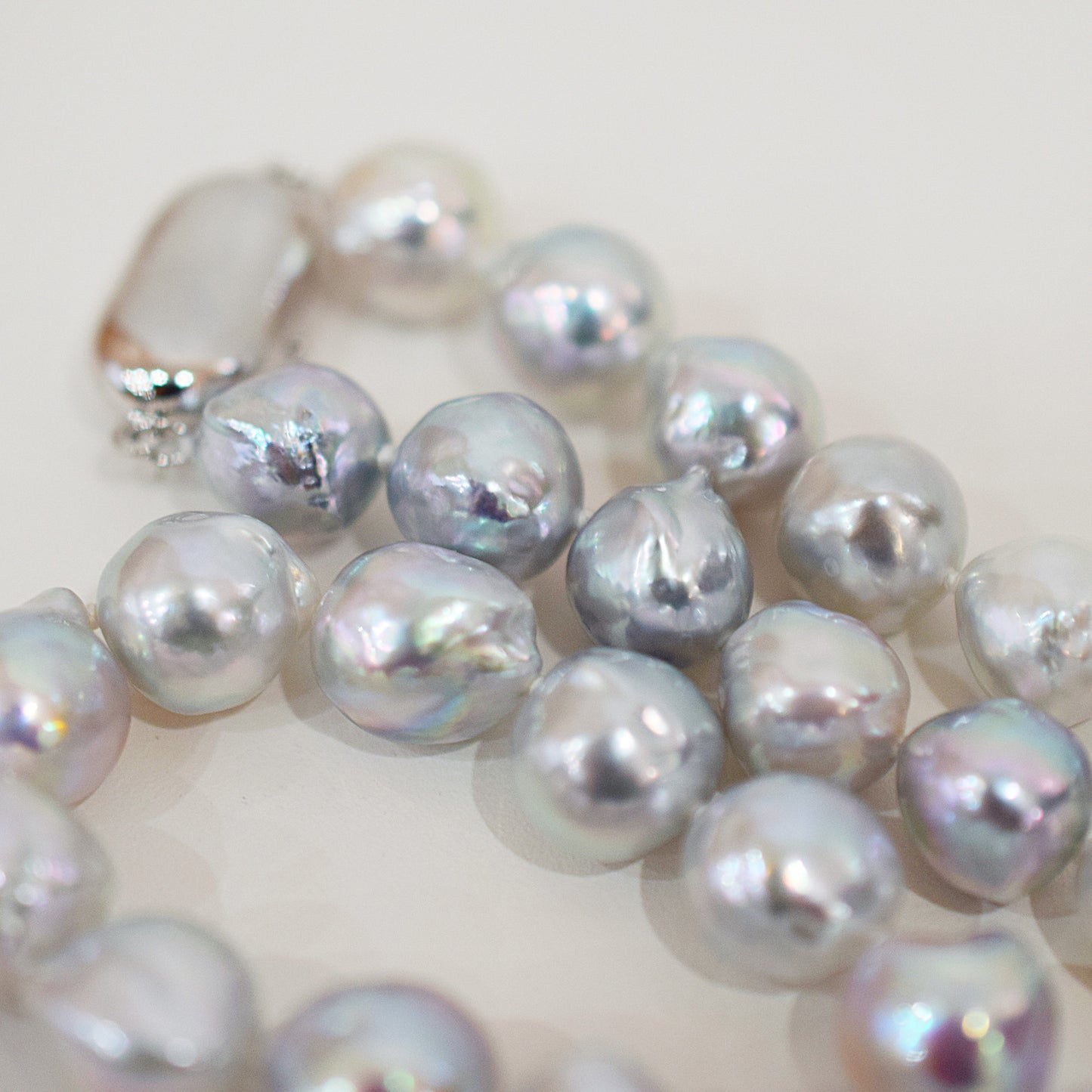 Limited to actual item Necklace Natural color Baroque 9mm - 10mm Akoya Pearl Japan 20.2inch starand choker