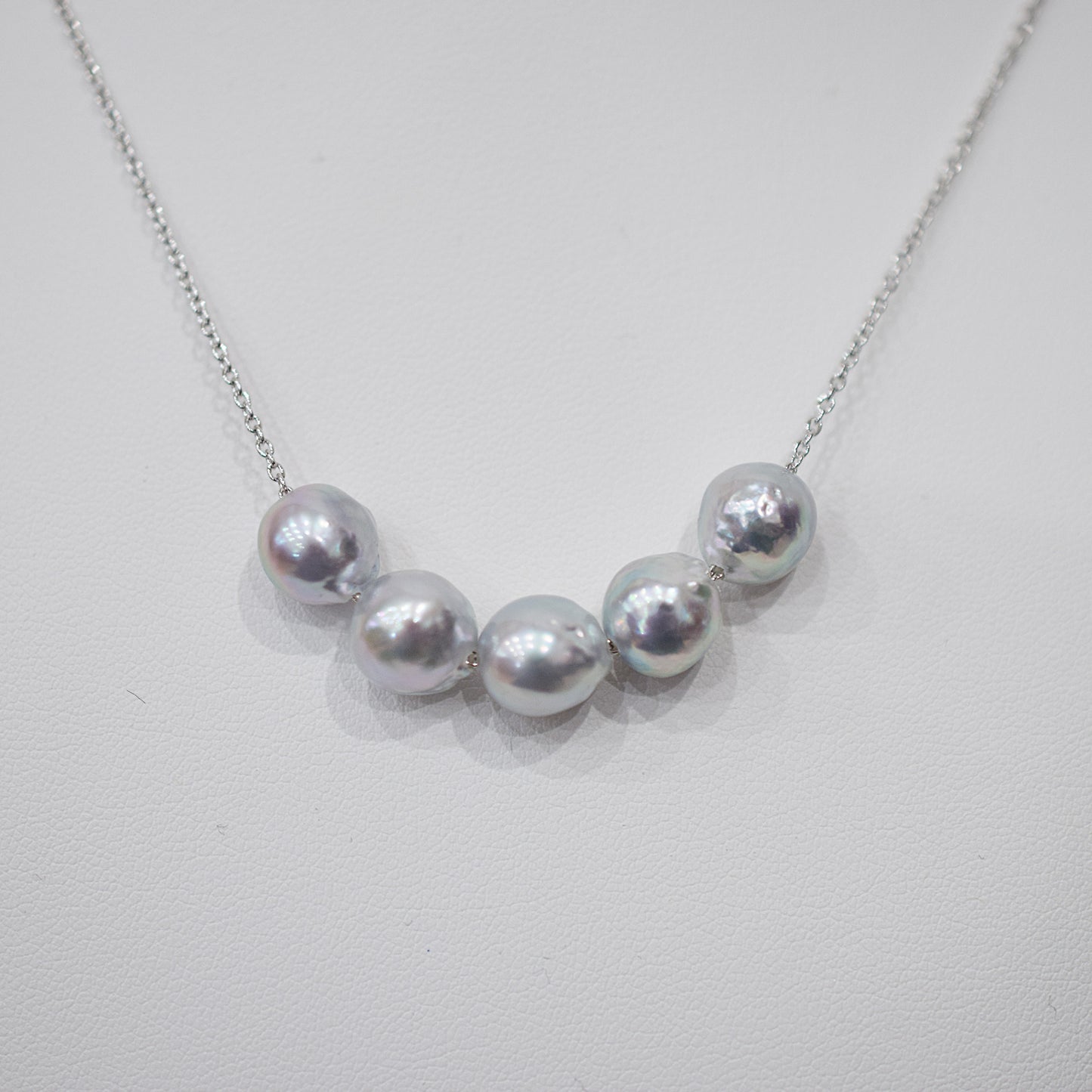 Limited to actual item Through Necklace Natural color Baroque 9 - 10mm Real Akoya Pearl Japan 17.7inch