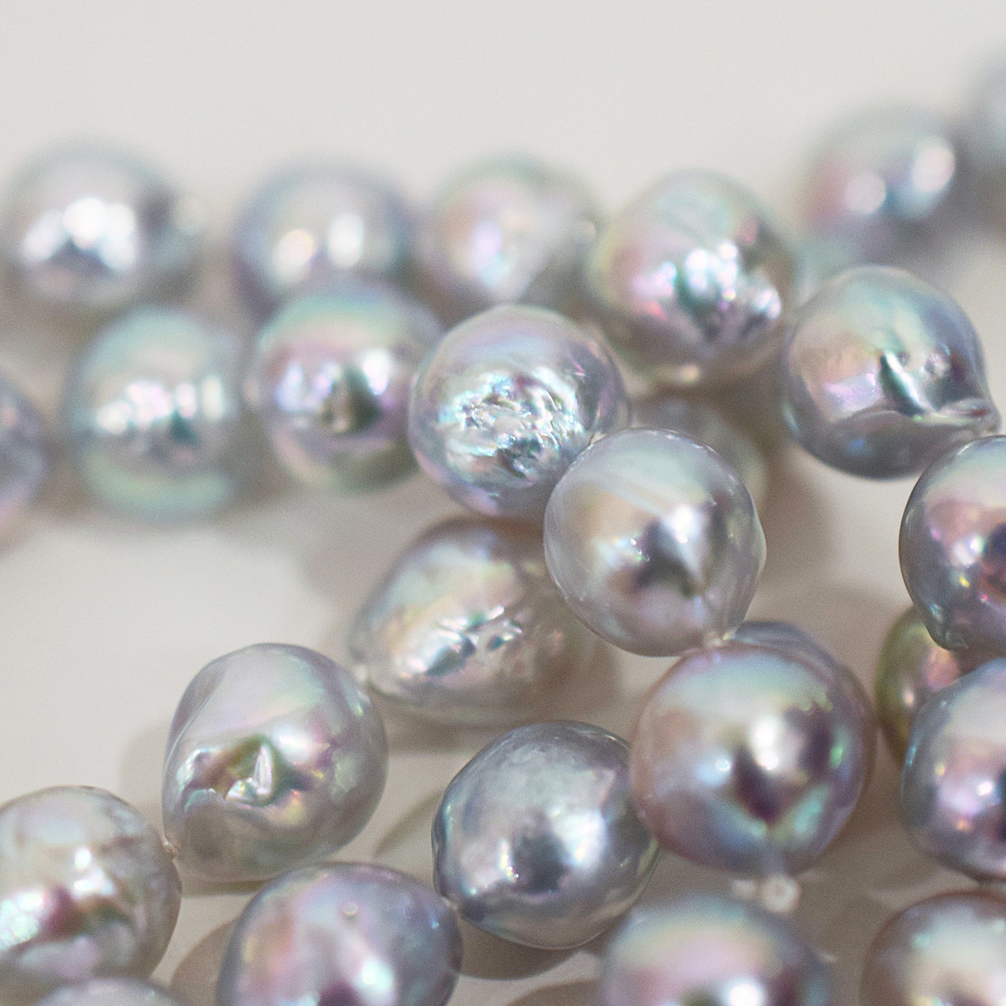 Limited to actual item Necklace Natural color Baroque 9mm - 10mm Akoya Pearl Japan 20.6inch starand choke