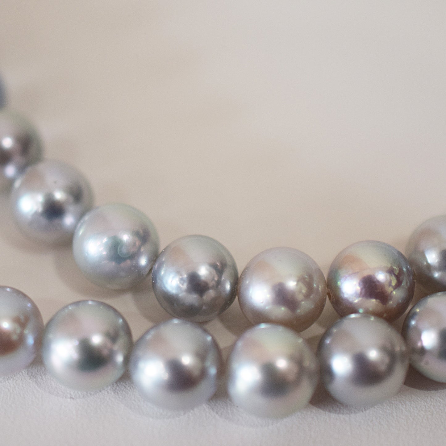 Limited to actual item Necklace Multi color Natural color Semi-round 8mm - 8.5mm Real Akoya Pearl Japan 16.1inch starand choker reenspearl