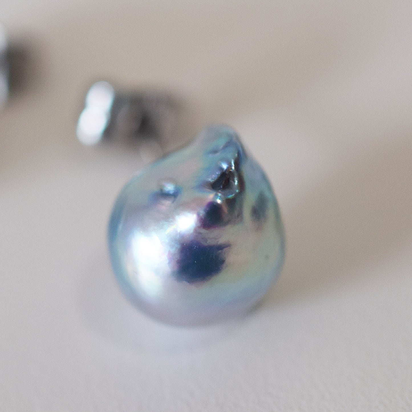 Limited to actual item Natural color akoya Baroque pearl 10.5mm - 11mm Surgical Stainless Steel Seawater Akoya Pearl Stud Earrings Japan