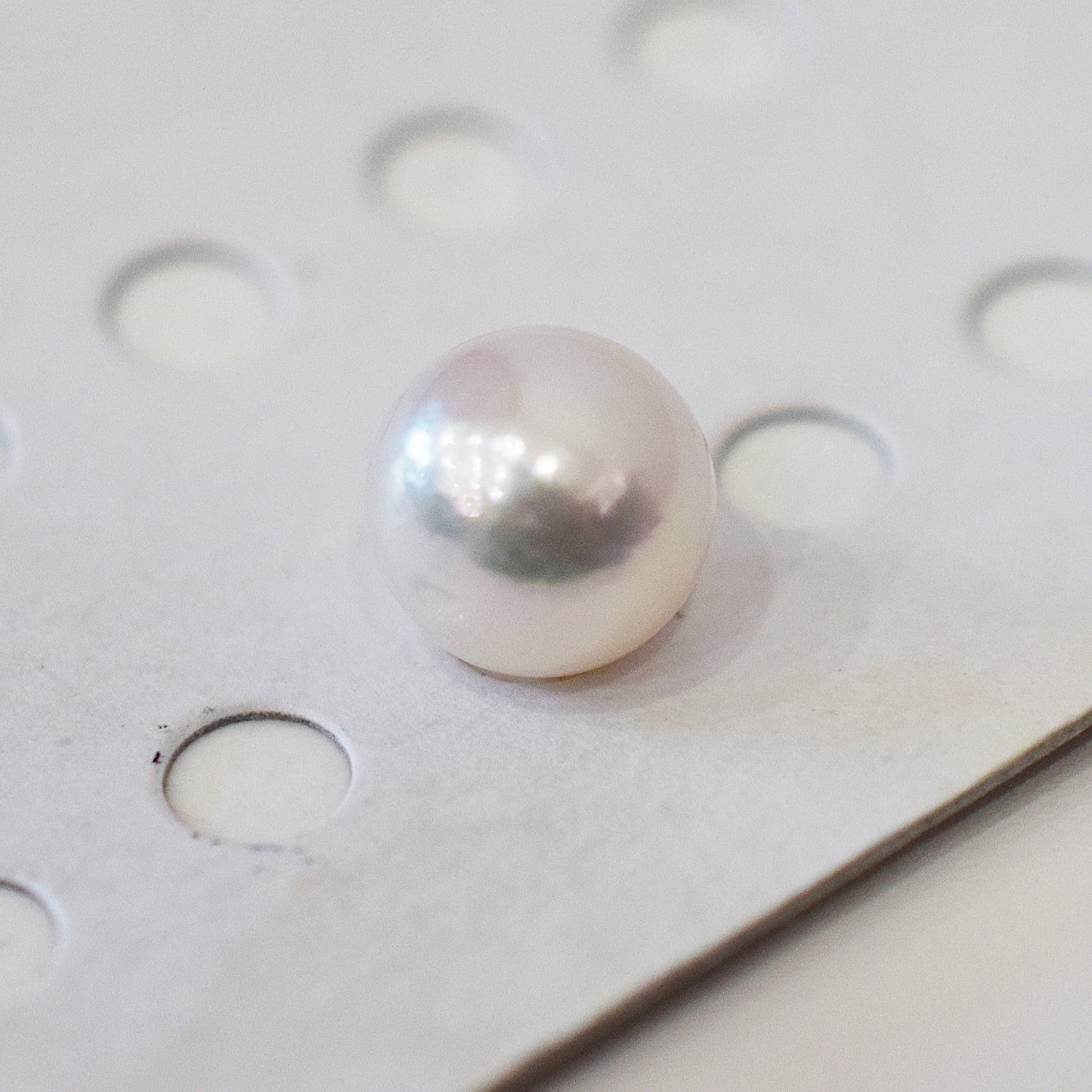 Pearl Science Laboratory Sorting Rose white pink 9.4mm Sea Real Akoya Loose 1pc Japan Japanese Seawater akoyapearl