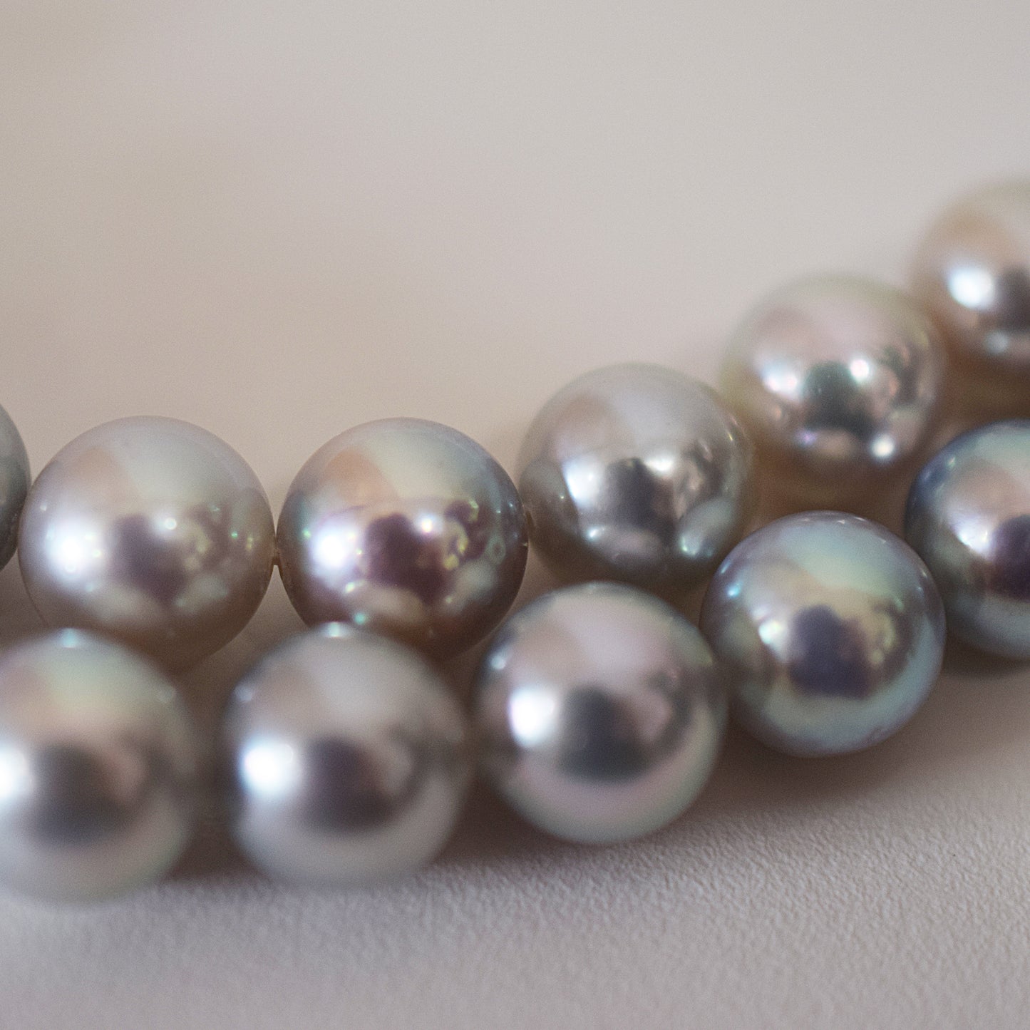 Limited to actual item Necklace Multi color Natural color Semi-round 8mm - 8.5mm Real Akoya Pearl Japan 16.1inch starand choker reenspearl