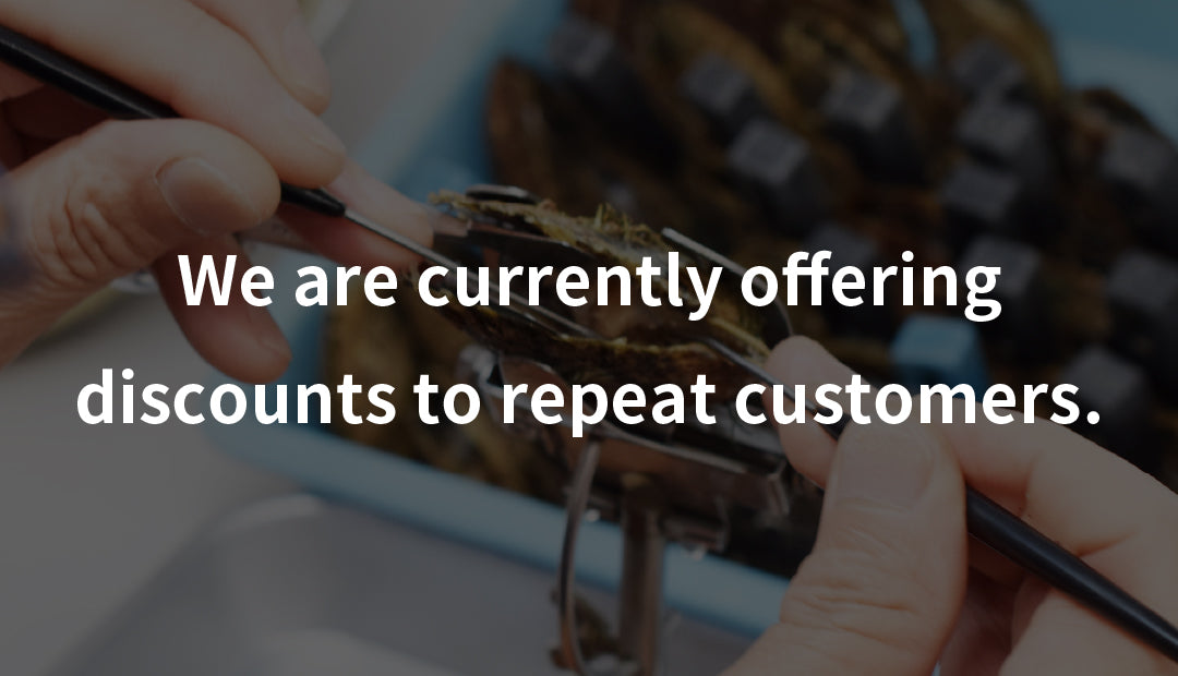 We are currently offering discounts to repeat customers