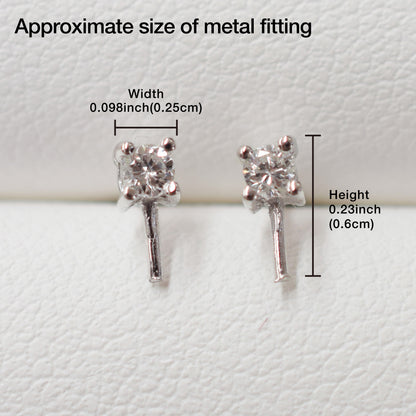 Only metal fittings K18WG stud earring Metal fitting Recommended for pearls 7mm - 9mm