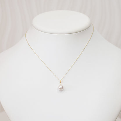 【K18YG / K18WG】Hanadama rank White pink 8mm - 9.5mm pendant necklace Akoya Pearl diamond 0.01ct Real Japan Seawater pearl reenspearl akoyapearl