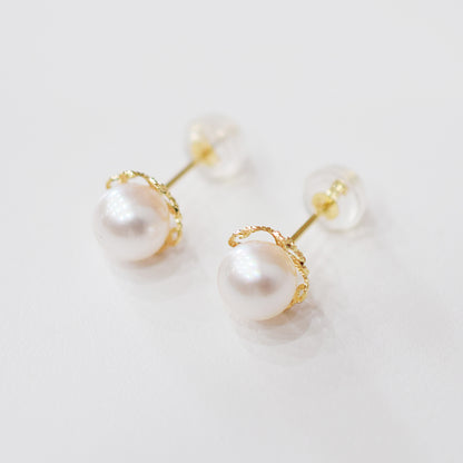 【K18YG / K14WG】Hanadama rank 6mm - 6.5mm Seawater Akoya Pearl White Pink Stud Earring Japan anniversary Japanese Seawater birthday 真珠 あこや 花珠級