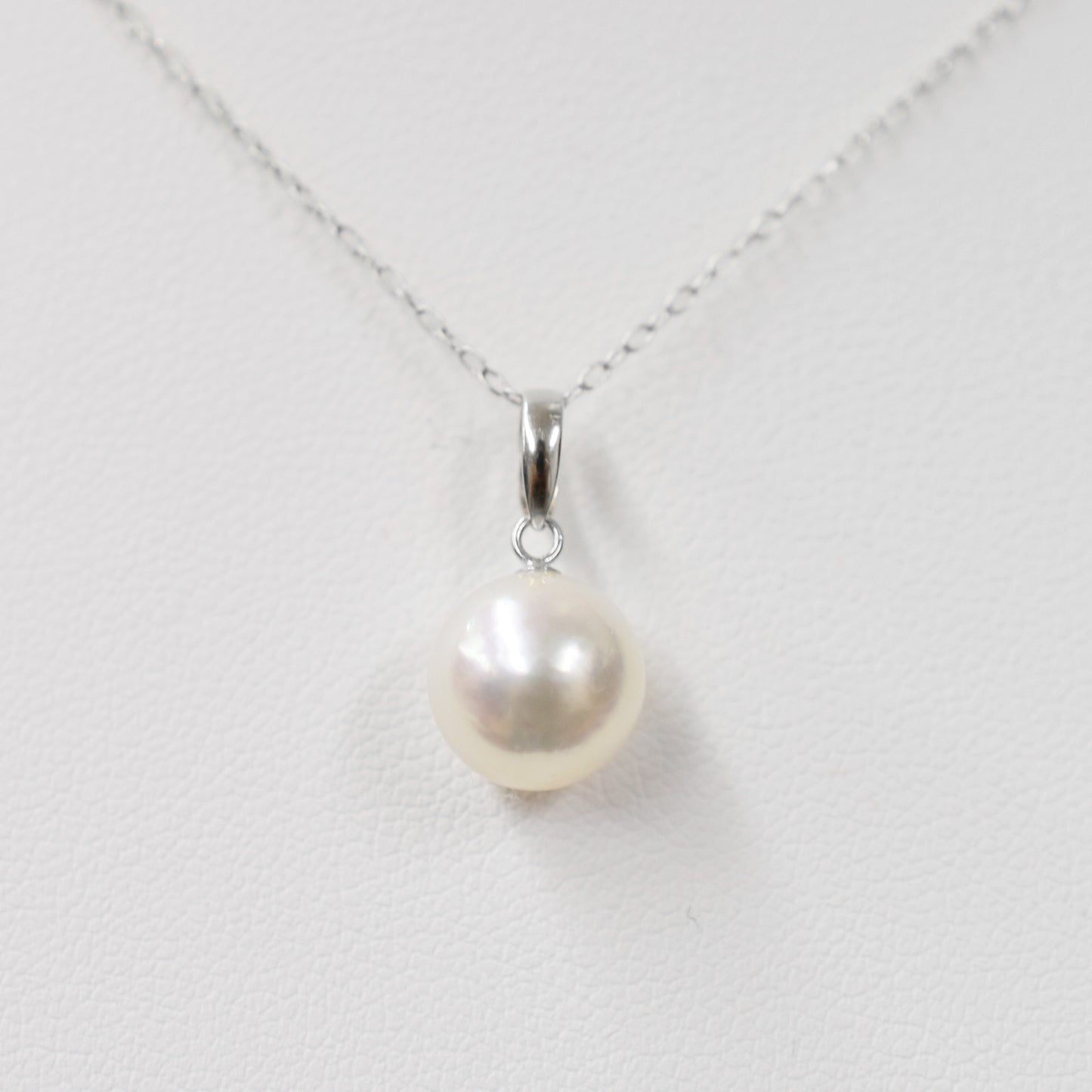 【K18YG / K18WG】Hanadama rank White pink 8mm - 9.5mm pendant necklace Akoya Pearl Real Japan Seawater pearl akoyapearl