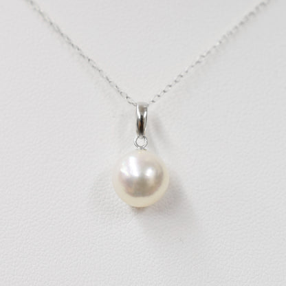 【K18YG / K18WG】Hanadama rank White pink 8mm - 9.5mm pendant necklace Akoya Pearl Real Japan Seawater pearl akoyapearl