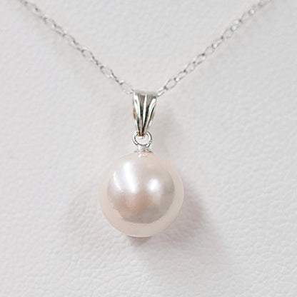 【K18YG / K18WG】Hanadama rank White pink 8mm - 8.5mm pendant necklace Akoya Pearl Real Japan Seawater pearl reenspearl akoyapearl