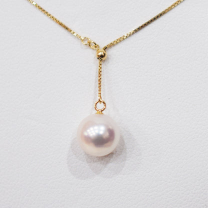 【K10 / K18 / Pt850】Rare White pink 7.5mm - 8.5mm Seawater Real Akoya Pearl Venetian necklace AkoyaPearl Japan あこや 真珠
