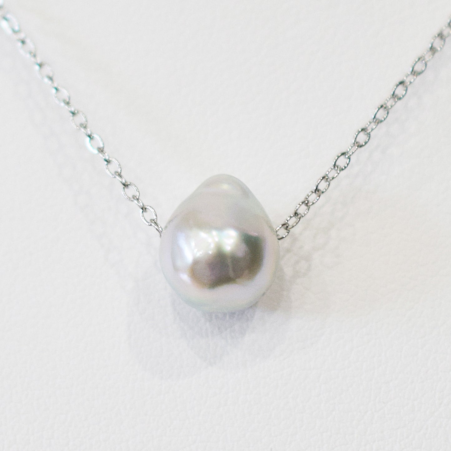 Actual product 10.4mm Necklace Natural color Seawater Real akoya Pearl Baroque Surgical Stainless Steel Japan reenspearl