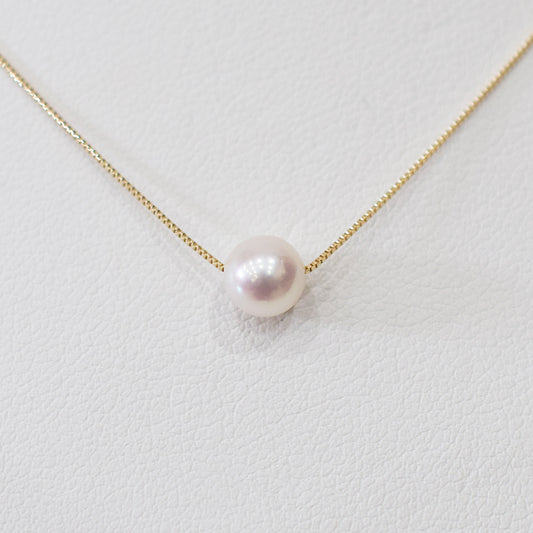 【K10 / K18】Rare White pink 5.5mm - 6.5mm Seawater Real Akoya Pearl necklace AkoyaPearl Japan あこや 真珠