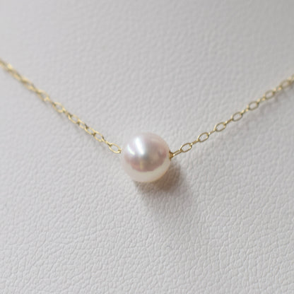 【K10 / K18】Rare White pink 5.5mm - 6.5mm Seawater Real Akoya Pearl necklace AkoyaPearl Japan あこや 真珠