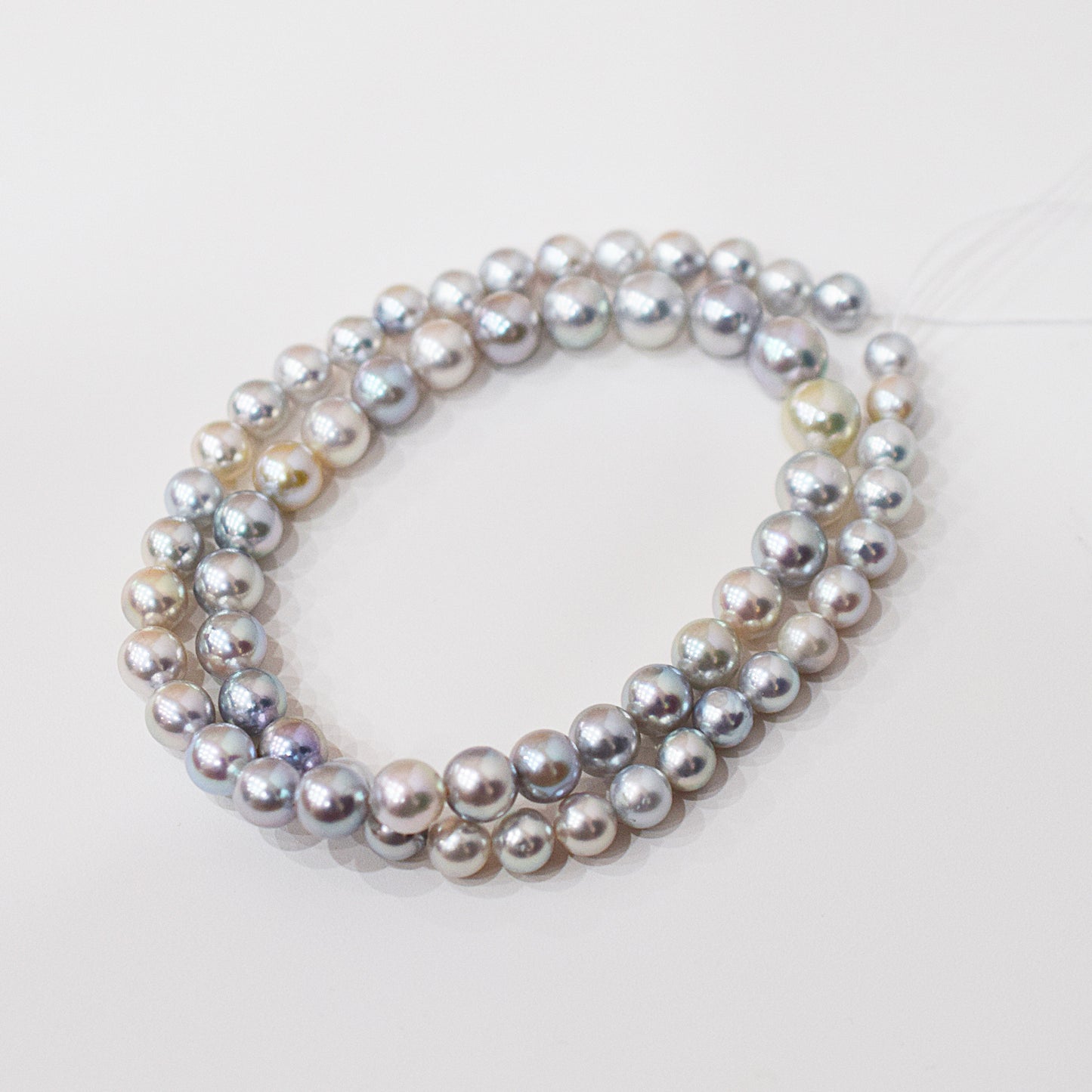 Actual product Necklace Natural multi color 6mm - 9.7mm Real Akoya Pearl From Japan 18.5inch 47cm starand choker reenspearl