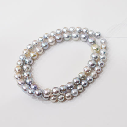 Actual product Necklace Natural multi color 6mm - 9.7mm Real Akoya Pearl From Japan 18.5inch 47cm starand choker reenspearl