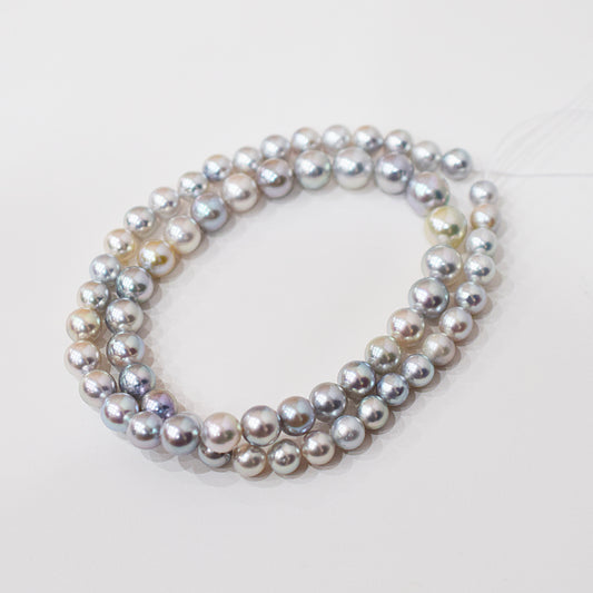 Actual product Necklace Natural multi color 6mm - 9.7mm Real Akoya Pearl From Japan 18.5inch 47cm starand choker reenspearl
