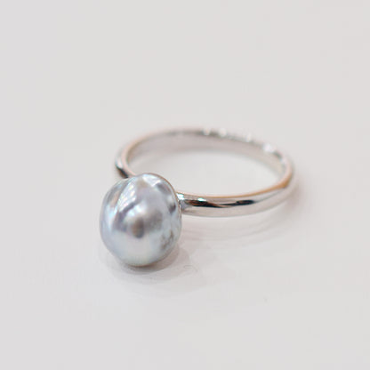 ［You can choose the pearl］Akoya Baroque pearl 8mm - 9mm Natural color Ring Sea Real akoya pearl From Japan 1pc pearl SV925 Silver reenspearl akoyapearl ring