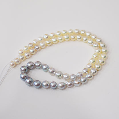 Actual product Natural color Gradient Color Baroque 6mm - 8mm Real Akoya Pearl Japan 16.3inch 41.5cm starand Japanese choker reenspearl