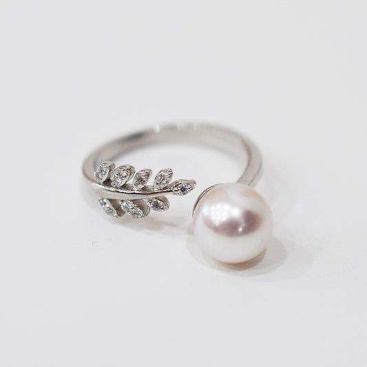 Actual product Rare White pink 8mm - 8.5mm Ring Sea Real Akoya Pearl From Japan SV925 Silver reenspearl akoyapearl