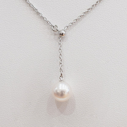 【SV925】Rare White pink 7.5mm - 8.5mm Seawater Real Akoya Pearl Azuki necklace AkoyaPearl Japan あこや 真珠