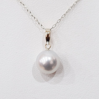 【K10 / K18】Rare Natural color 8.5mm - 9.5mm pendant necklace Akoya Pearl Real Japan Seawater pearl reenspearl akoyapearl 日本産 熊本 天草