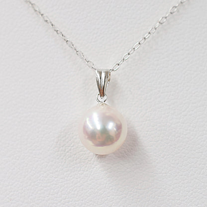 【K18YG / K18WG】AAA Aurora Tennyo color 8mm - 8.5mm seawater Real Akoya Pearl 18K 10K YG Pendant Necklace Japan Wedding birthday 真珠 あこや