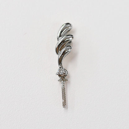 Only metal fittings 0.01ct K18WG Diamond Pendant top RP00041