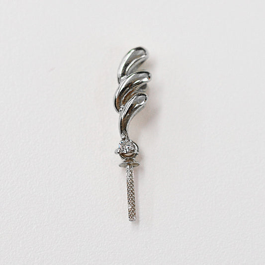 Only metal fittings 0.01ct K18WG Diamond Pendant top RP00041