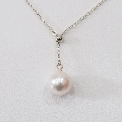 【K10 / K18 / Pt850】Rare White pink 7.5mm - 8.5mm Seawater Real Akoya Pearl necklace AkoyaPearl Japan あこや 真珠
